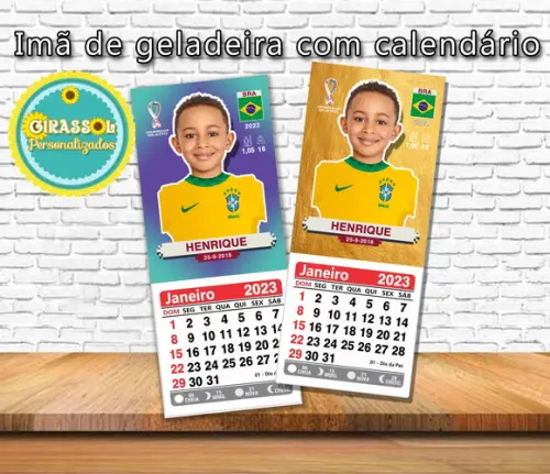 Imã de Geladeira Copa 2022 com Calendário