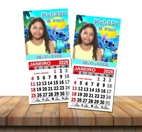 Imã de Geladeira com Calendário Stitch