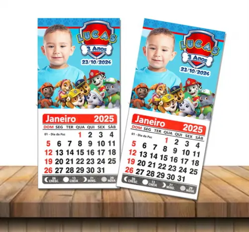 Mini Calendário Patrulha Canina