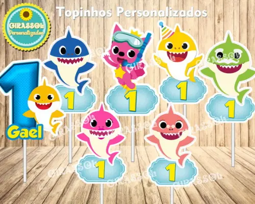 Topinho para doces Baby Shark