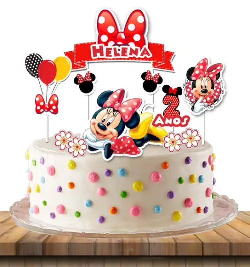 Topo de Bolo Minnie Vermelha