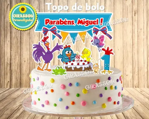Topo para Bolo Galinha Pintadinha