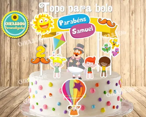 Topo de Bolo Mundo Bita