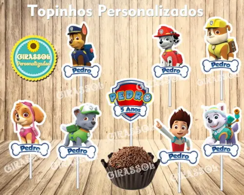 Topper para doces Patrulha Canina