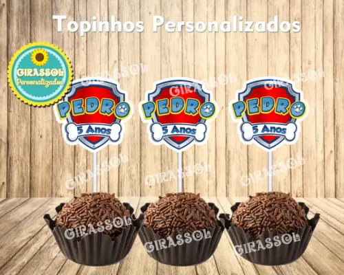 Topper para doces Patrulha Canina
