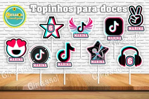 Topper para Doces Tik Tok