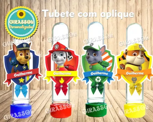 Tubete com Aplique 3d - Patrulha Canina