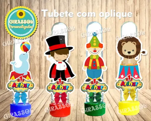 Tubete com Aplique 3d - Circo