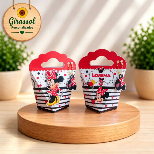 Kit de 20 Caixas Personalizadas Minnie Vermelha