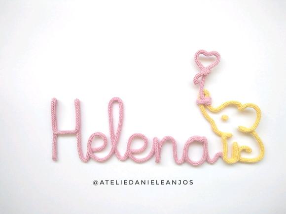 Nome em Tricotin Helena e Elefantinho