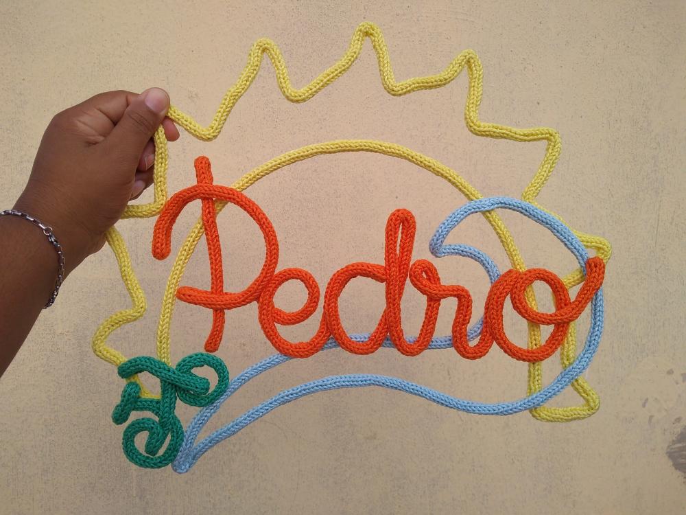 Porta de Maternidade Tricotin personalizado Sol e Onda