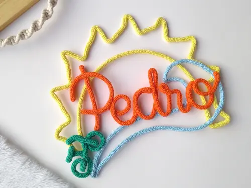 Porta de Maternidade Tricotin personalizado Sol e Onda