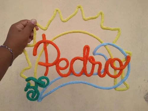 Porta de Maternidade Tricotin personalizado Sol e Onda