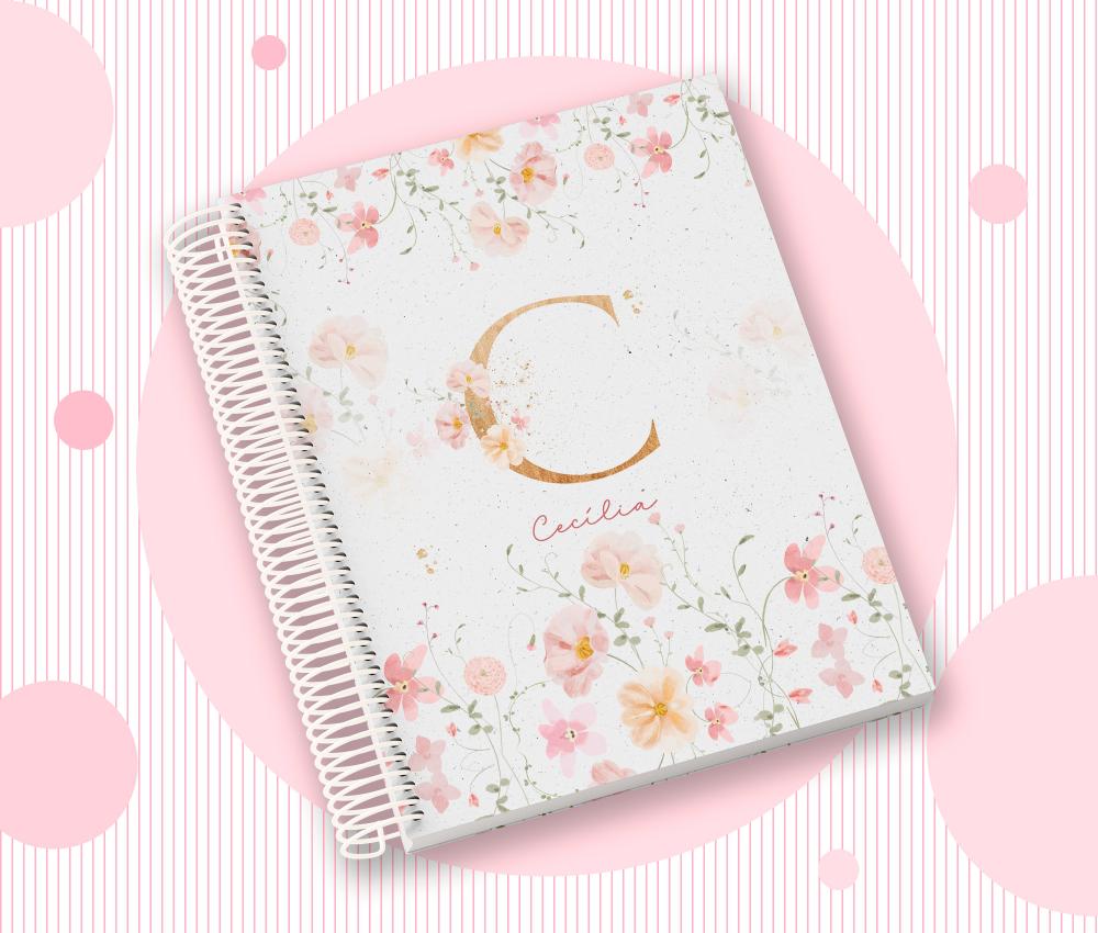 Caderno Personalizado com Inicial e Nome