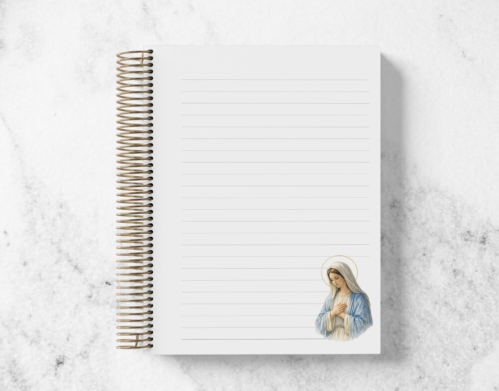Caderno Católico Virgem Maria Personalizado