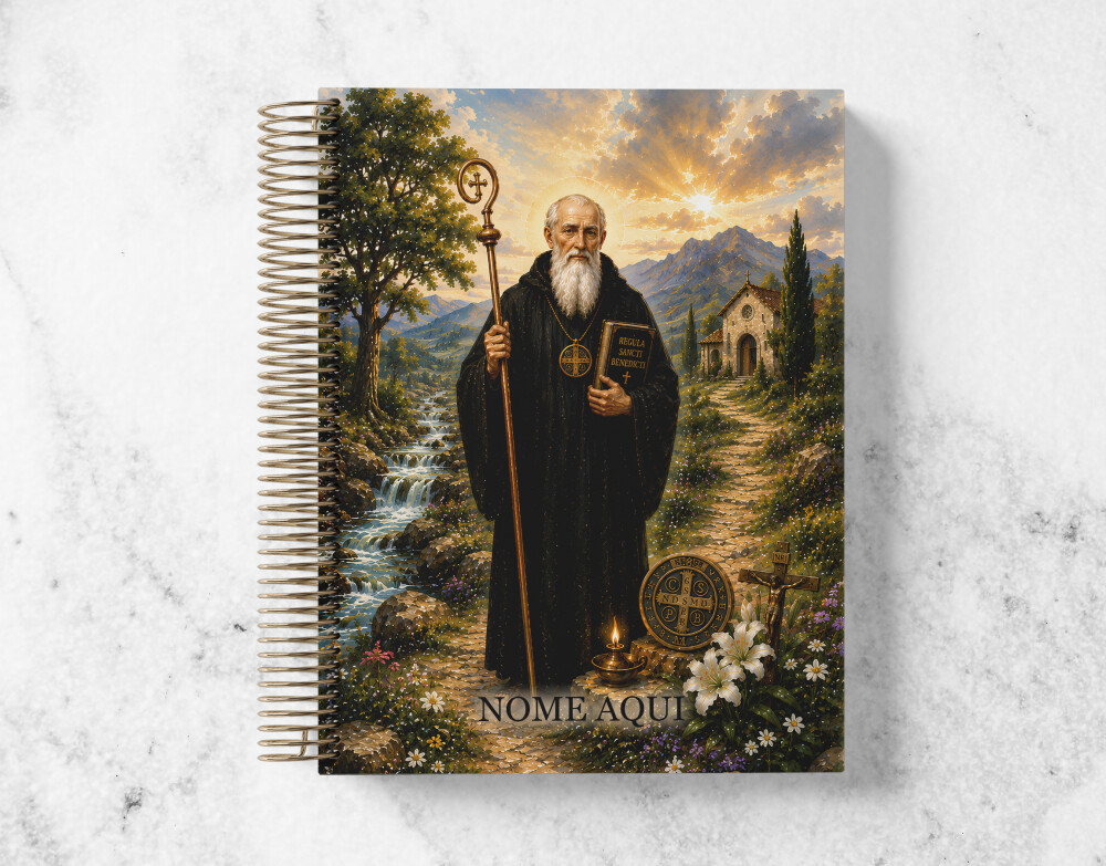 Caderno Católico São Bento Personalizado