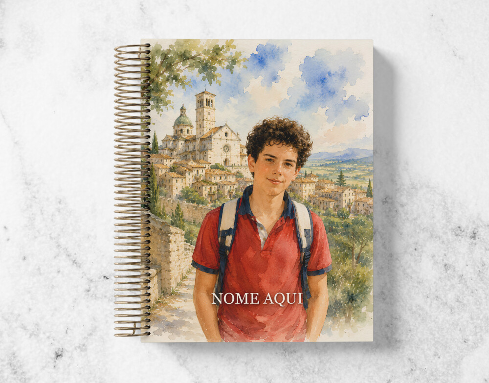 Caderno Católico São Carlo Acutis Personalizado