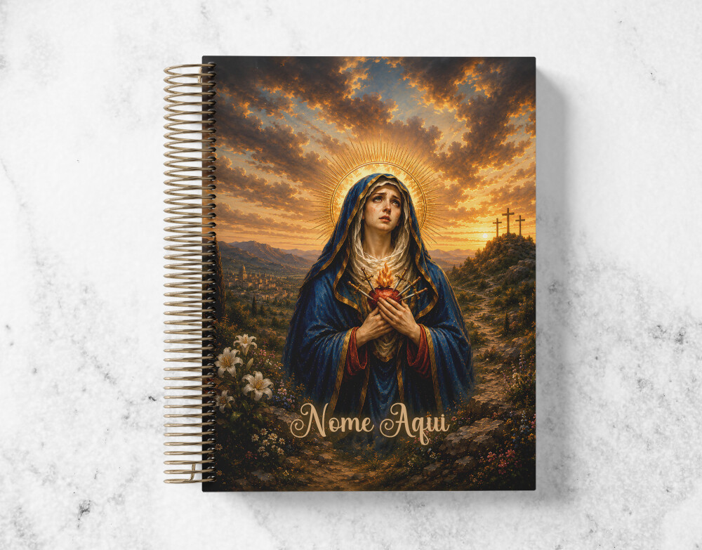 Caderno Católico Nossa Senhora das Dores Personalizado