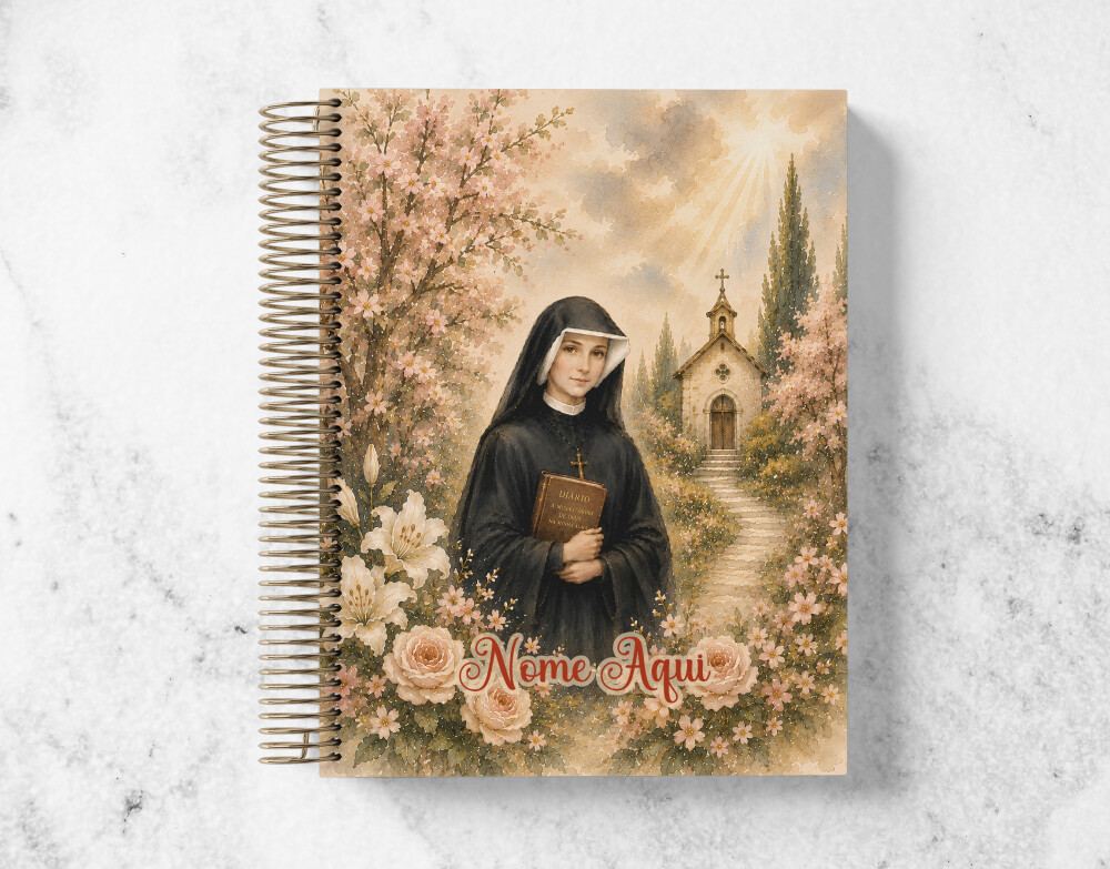 Caderno Católico Santa Faustina Personalizado