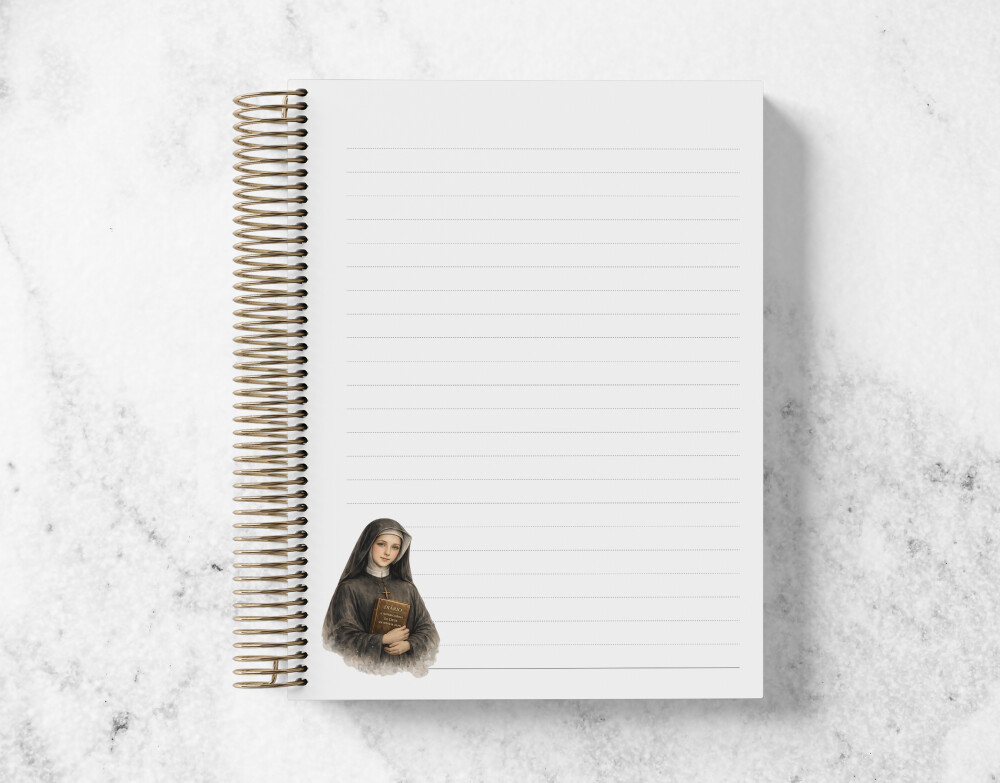 Caderno Católico Santa Faustina Personalizado