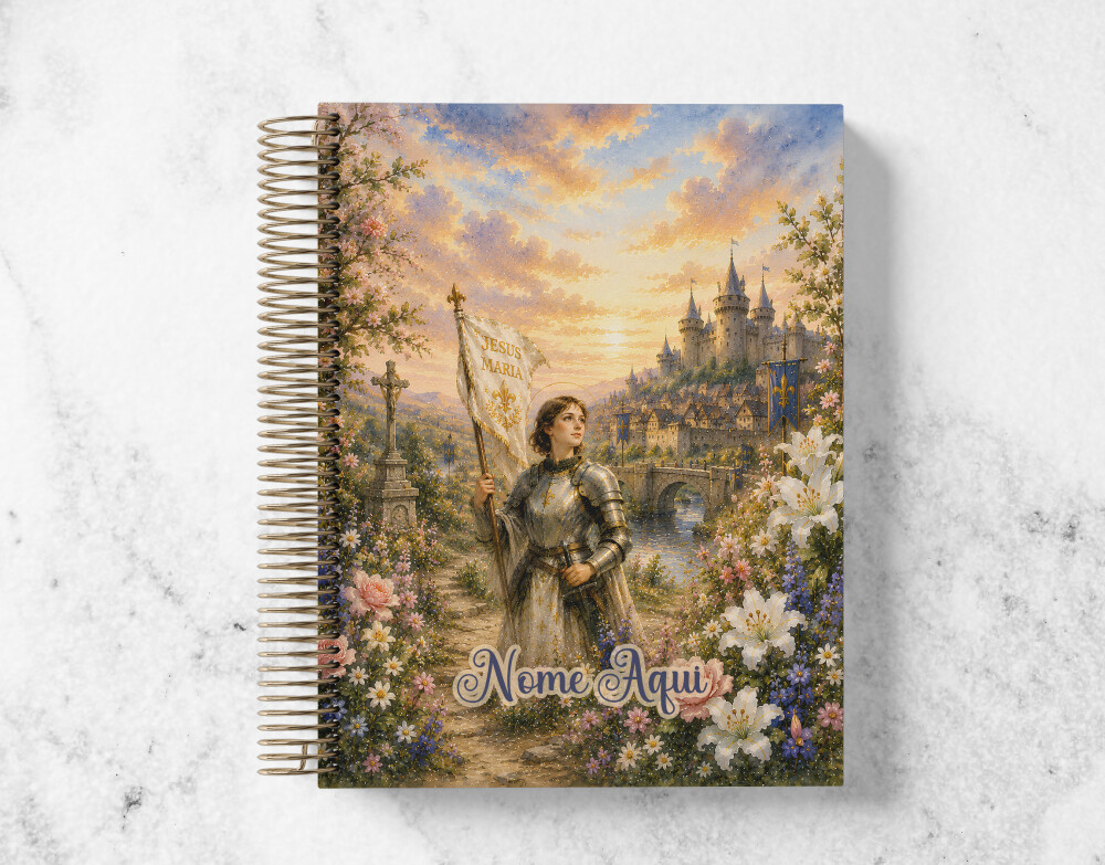 Caderno Católico Santa Joana d'Arc Personalizado