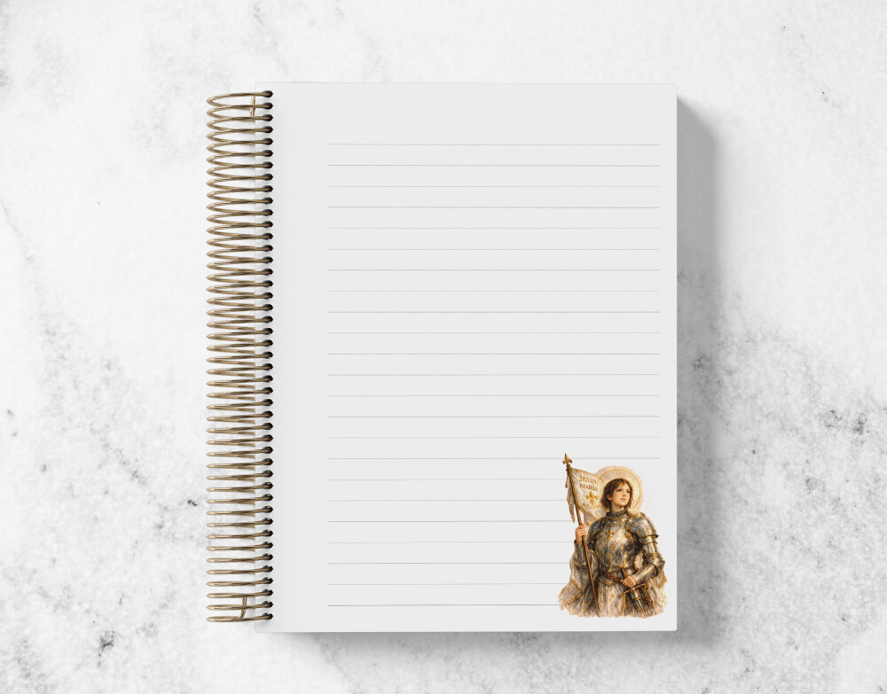 Caderno Católico Santa Joana d'Arc Personalizado