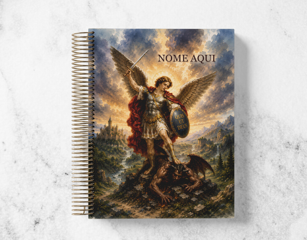 Caderno Católico São Miguel Arcanjo Personalizado