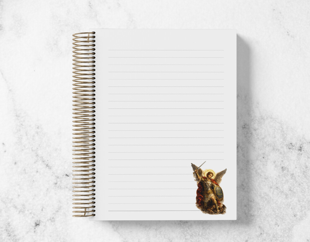 Caderno Católico São Miguel Arcanjo Personalizado