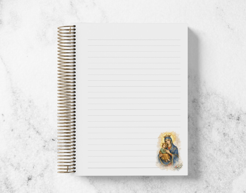 Caderno Católico Nossa Senhora do Perpétuo Socorro Personalizad