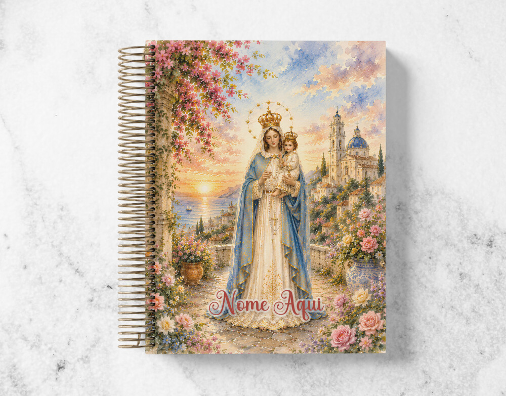 Caderno Católico Nossa Senhora do Rosário Personalizado