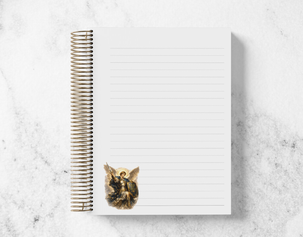 Caderno Católico São Miguel Arcanjo Personalizado