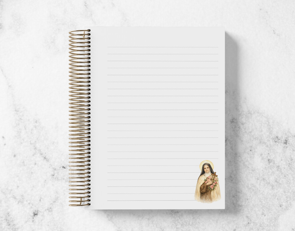 Caderno Católico Santa Teresinha Personalizado