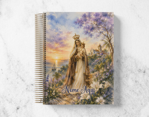 Caderno Católico Nossa Senhora do Carmo Personalizado