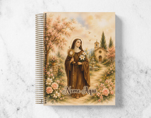 Caderno Católico Santa Clara Personalizado