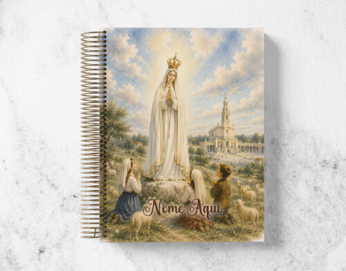 Caderno Católico Nossa Senhora de Fátima Personalizado