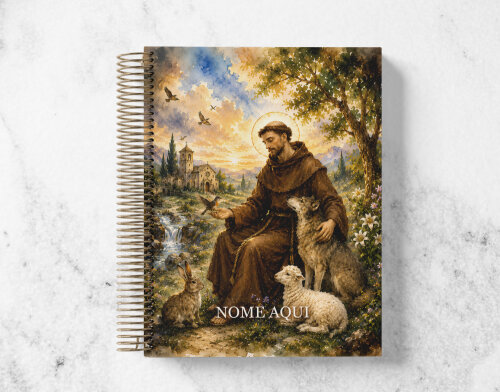 Caderno Católico São Francisco Personalizado