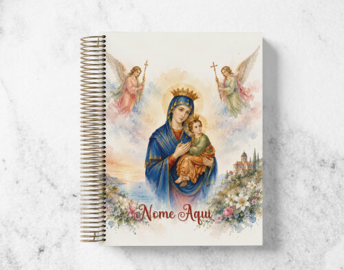 Caderno Católico Nossa Senhora do Perpétuo Socorro Personalizado