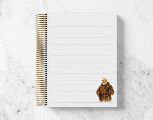 Caderno Católico São Padre Pio Personalizado