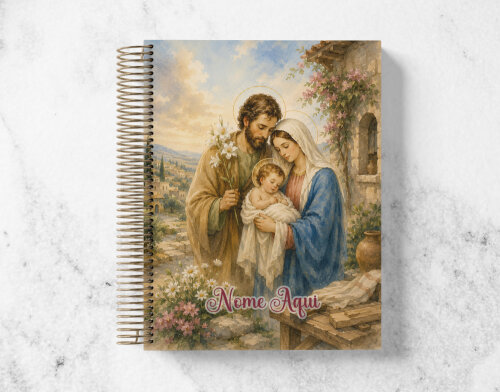 Caderno Católico Sagrada Família Personalizado