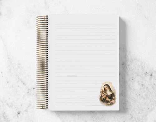 Caderno Católico Santa Rita de Cássia Personalizado
