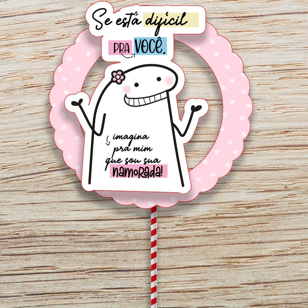 Kit Topos de Bolo Flork Namorados - Arquivo Digital
