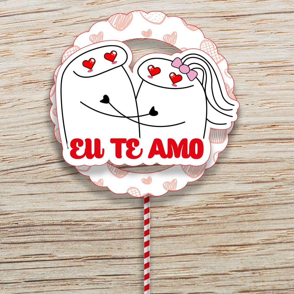 Kit Topos de Bolo Flork Namorados - Arquivo Digital