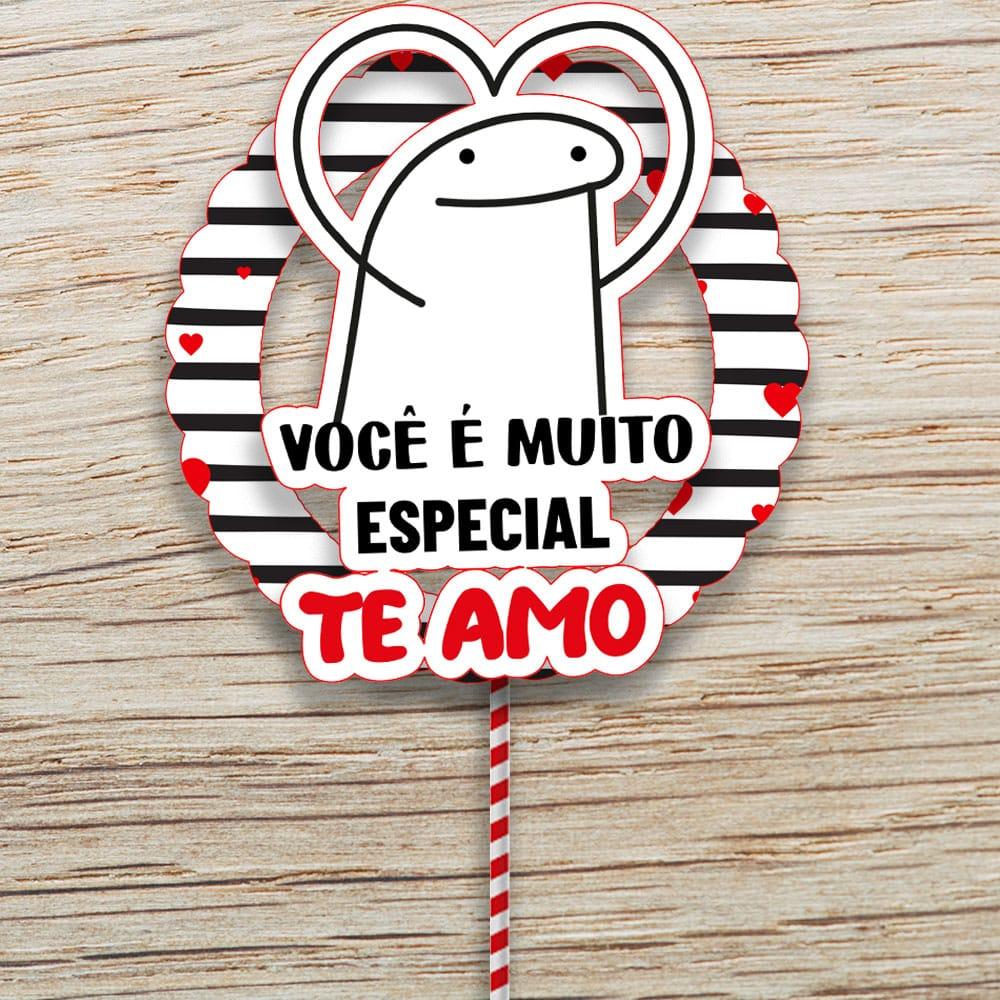 Kit Topos de Bolo Flork Namorados - Arquivo Digital
