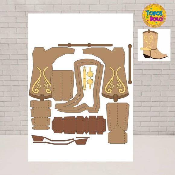 Arquivos de Corte Topo de Bolo Bota 3d