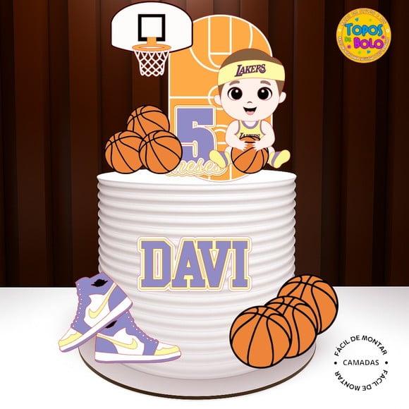 Arquivo de Corte Topo de Bolo Menino Basquete Baby
