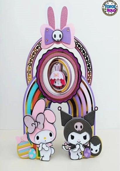 Arquivo de Corte Topo de Bolo My Melody And Kuromi