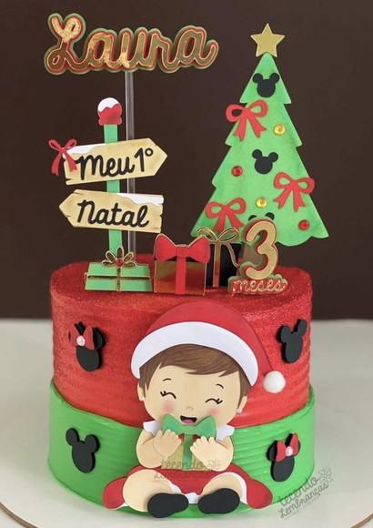 Arquivo de Corte Topo de Bolo Natal Menina 3d