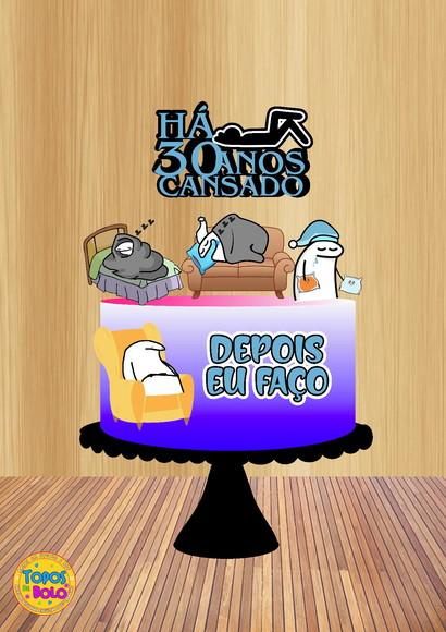 Arquivo de Corte Topo de Bolo Flork Cansado