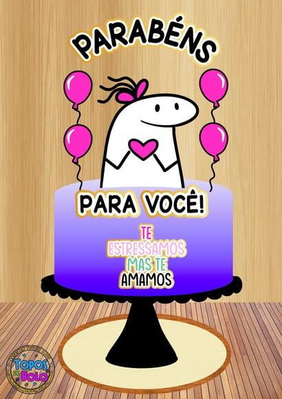 Arquivo de Corte Topo de Bolo Flork Parabéns pra Você