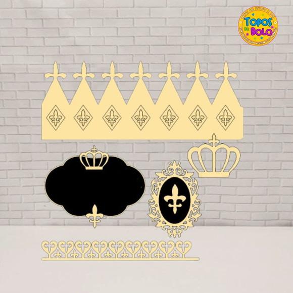 Arquivo de Corte Topo de Bolo Coroa 3d Príncipe